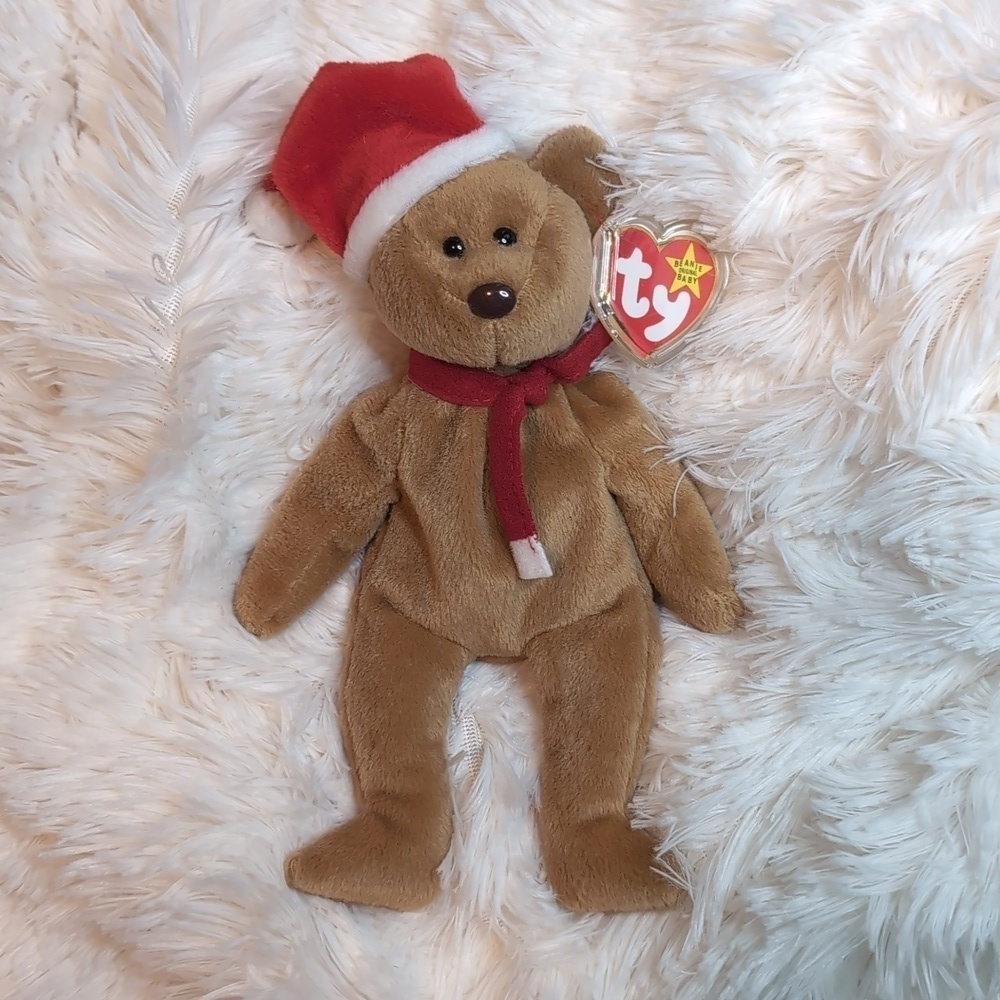 TY Beanie Babies 1997 TEDDY Bear retired vintage stuffed animal toy BD 12-25-96